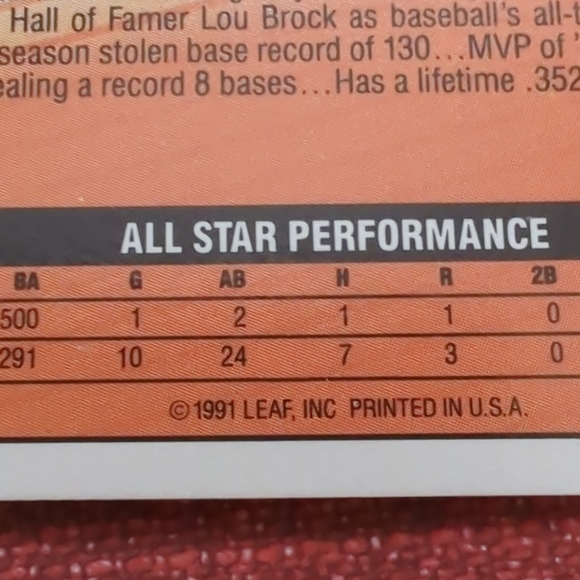 1992 Donruss All-Star Rickey Henderson Oakland Athletics Error Baseball Card #30 - Picture 5 of 7